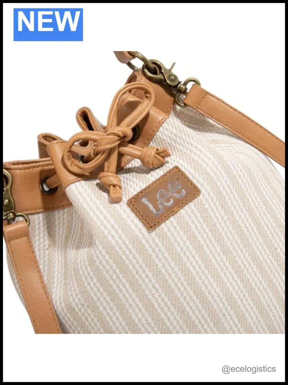 Bucket Bag with Drawstring Closure, Adjustable Crossbody Strap, Nylon Lining